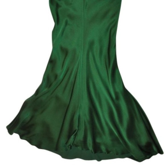 Banana Republic Emerald Green Silk Dress Size 2 - Picture 4 of 7